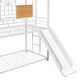 preview thumbnail 12 of 11, White House-shaped Metal Bunk Bed wHouse Roof Frame, Twin Over Twin Bed, Storage Stair, Slide for Teens Children Playhouse Bed