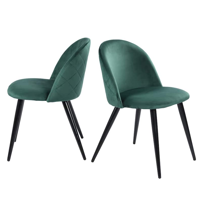 HomyLin Modern Upholstered Fabric Dining Chair Mid Back Armless