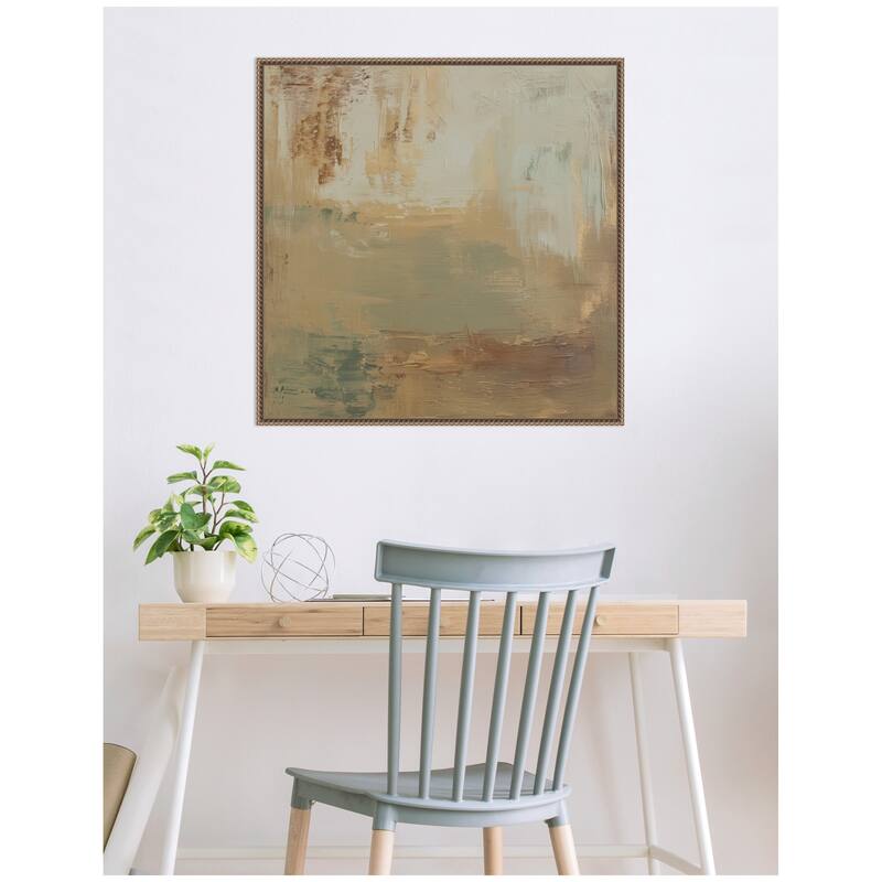 Kate and Laurel Sage Horizon No. 3 by Amy Lighthall Framed Canvas Wall Art Print