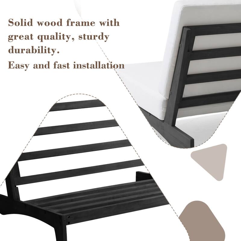 4 Set Outdoor Patio Teak Wood Club Chairs Loveseat with Coffee Table