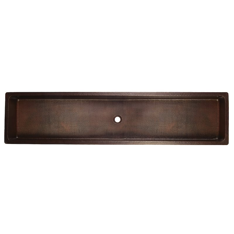 60-in Rectangle Skirted Vessel Hammered Copper Sink (VREC60SKDB)