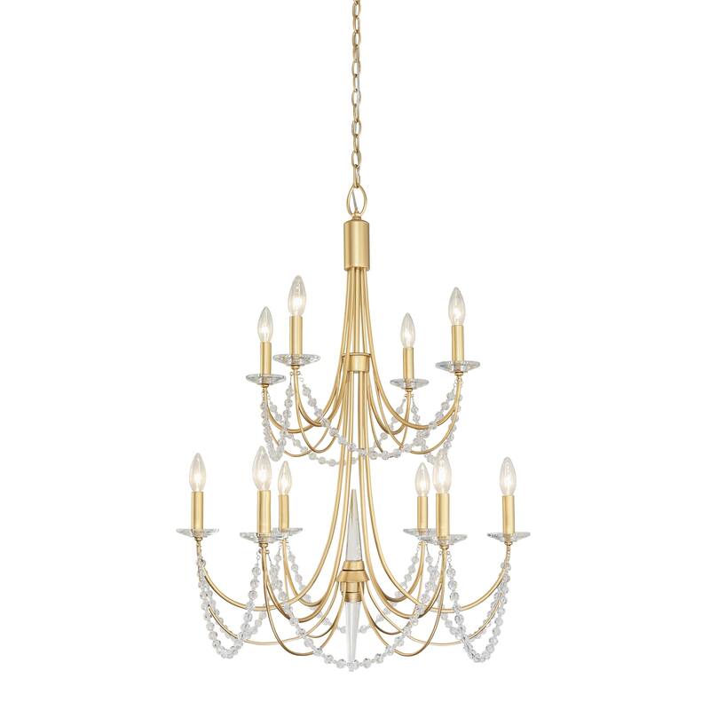 Varaluz Brentwood 10- Light 2-Tier Chandelier - French  Gold