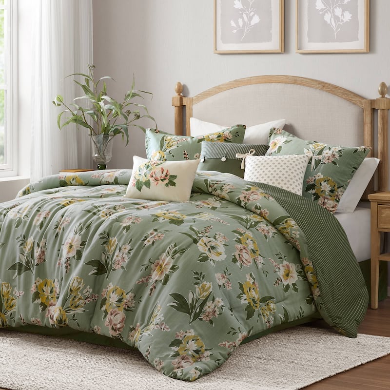 Madison Park Salara 7 Piece Vintage Floral Comforter Set