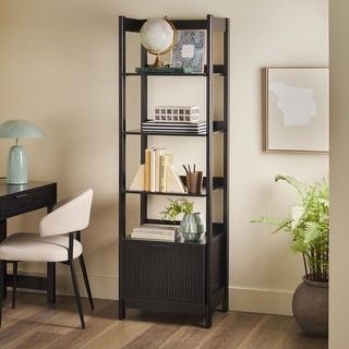 Transitional Bookshelf with Drawer on Bottom with Open Shelves
