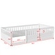 preview thumbnail 3 of 7, Twin Floor Bed Frame with Safety Fence for Kids' Bedroom & Playroom, White