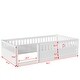 preview thumbnail 12 of 25, Twin Wooden Floor Bed Frame with Safety Fence, Low to Ground Design for Kids' Bedroom & Playroom, Easy Assembly, Natural