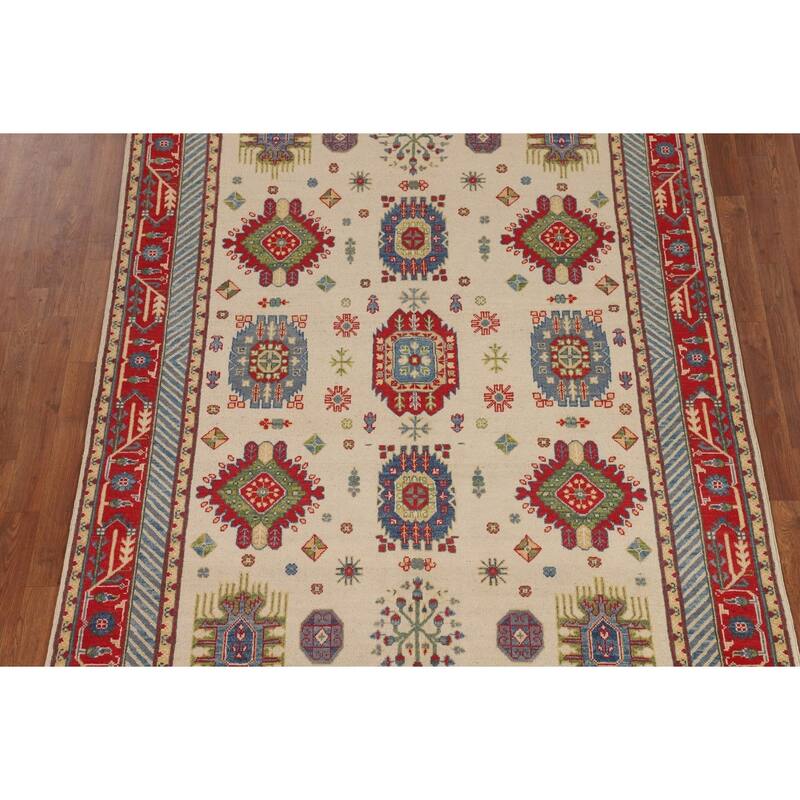 Kazak Oriental Area Rug Handmade Living Room Wool Carpet - 5'9" x 8'0"