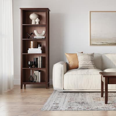 WYNDENHALL Stratford SOLID WOOD 72x26 inch Contemporary 5 Shelf Bookcase - 14"d x 26" w x 72"h