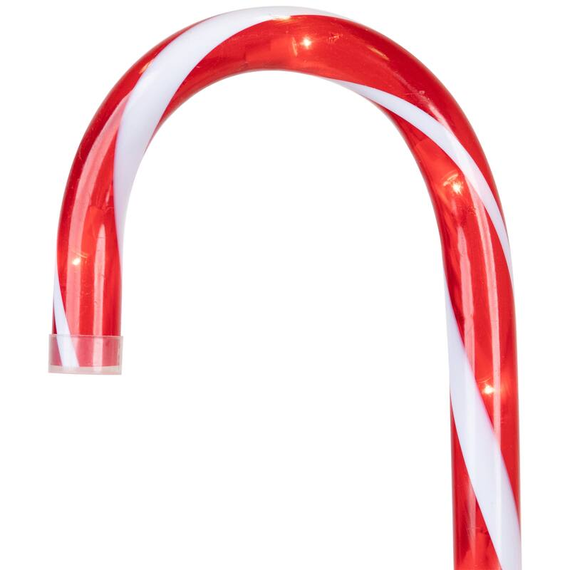 Lighted Candy Cane 8-Function Outdoor Christmas Pathway Markers - 24" - Set of 8 - Red