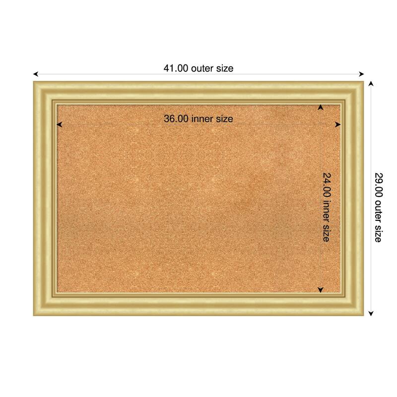 Sophia Gold Framed Cork Board - Bulletin Board, Organization Board, Pin Board - Natural - 41 x 29 in