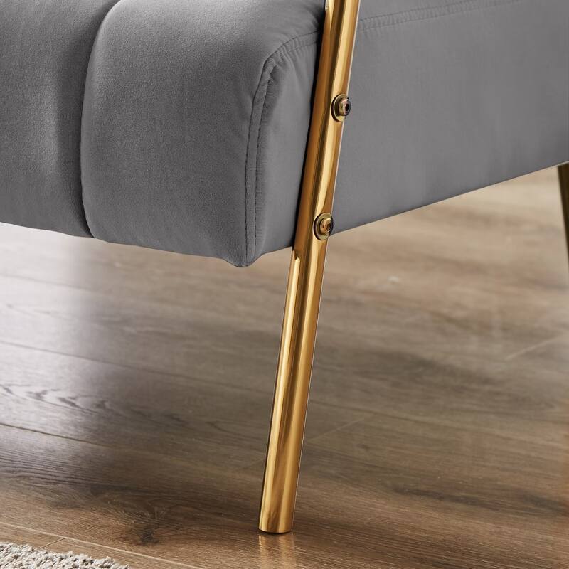 Sofa Pull Out Bed Included 2 Pillows Velvet Sofa for Small Spaces Teal