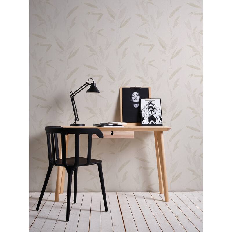 Advantage Kaiya Cream Leaves Wallpaper - 20.9in x 396in x 0.025in - 20.9in x 396in x 0.025in