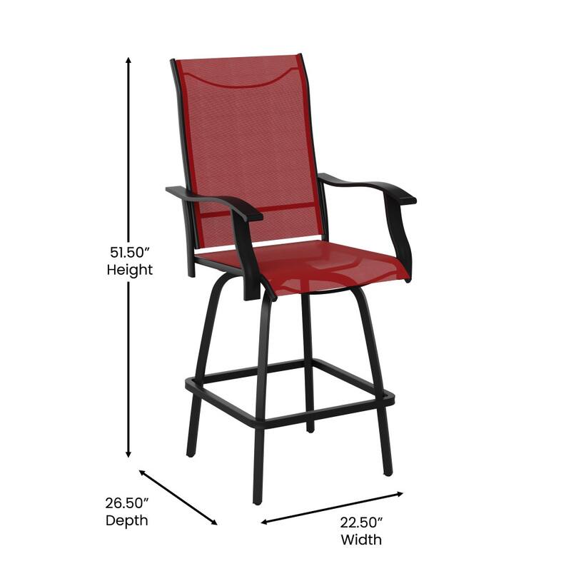 30" All-Weather Patio Swivel Outdoor Stools, Set of 2 - Garden Chair
