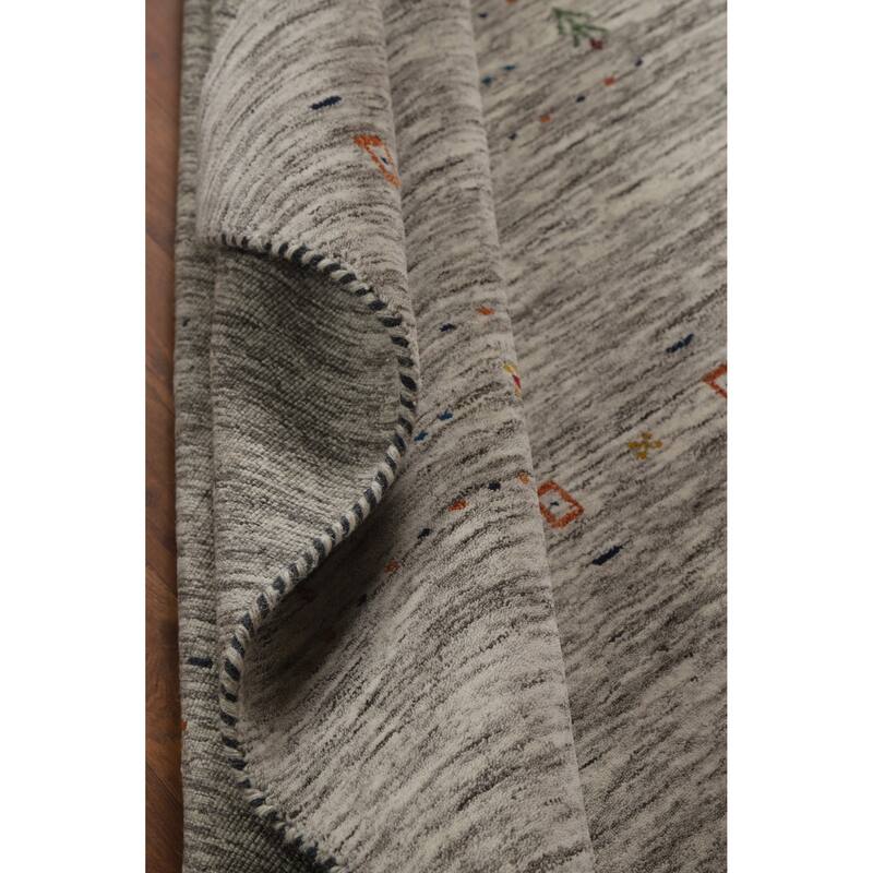 Hand Knotted Oriental 100% Wool Carpet Tribal Animal Pictorial Beige & Ivories Gabbeh Area Rug - 5' 11'' X 3' 11''