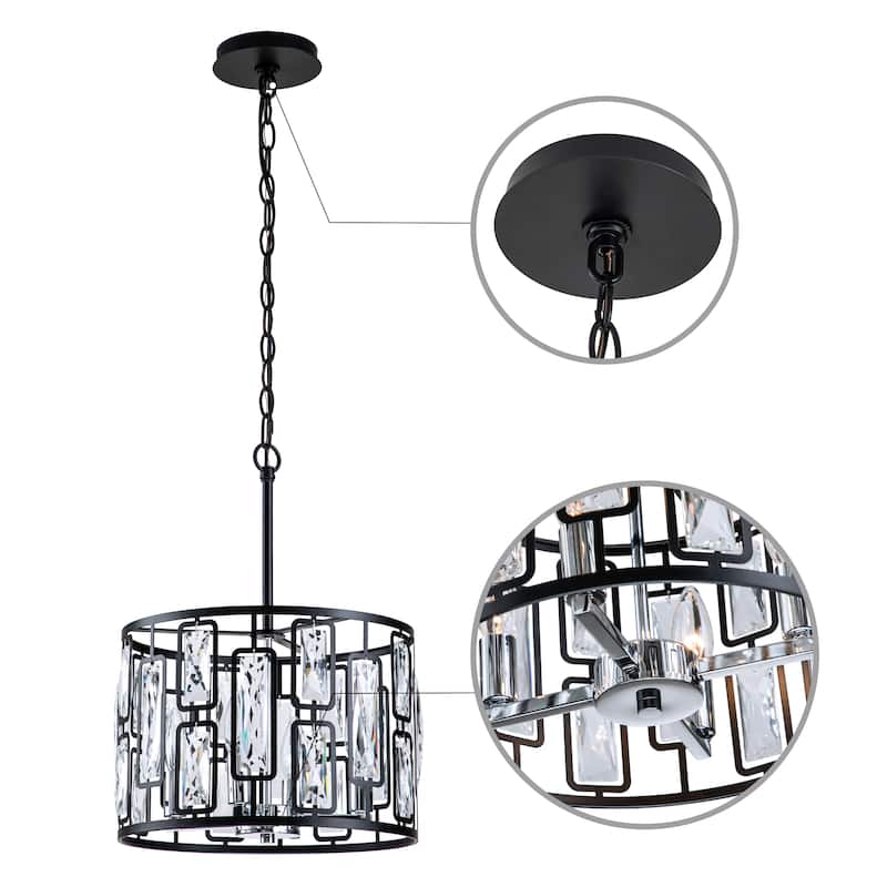 C Cattleya 4-Light Crystal Hanging Pendant Light - W13.5"xL13.5"xH9"