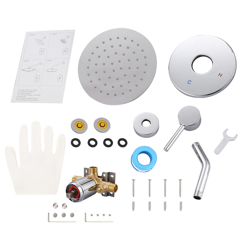 WOWOW Wall Mounted Bathroom Shower Faucet Valve Included