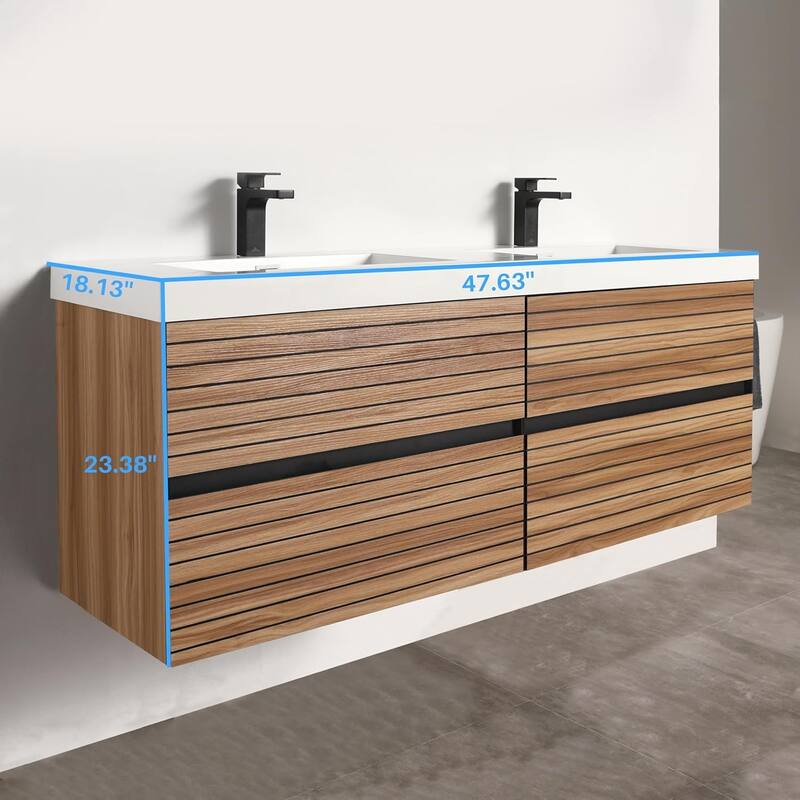 Blossom Annecy 48-Inch Floating Bathroom Vanity with Acrylic Sink