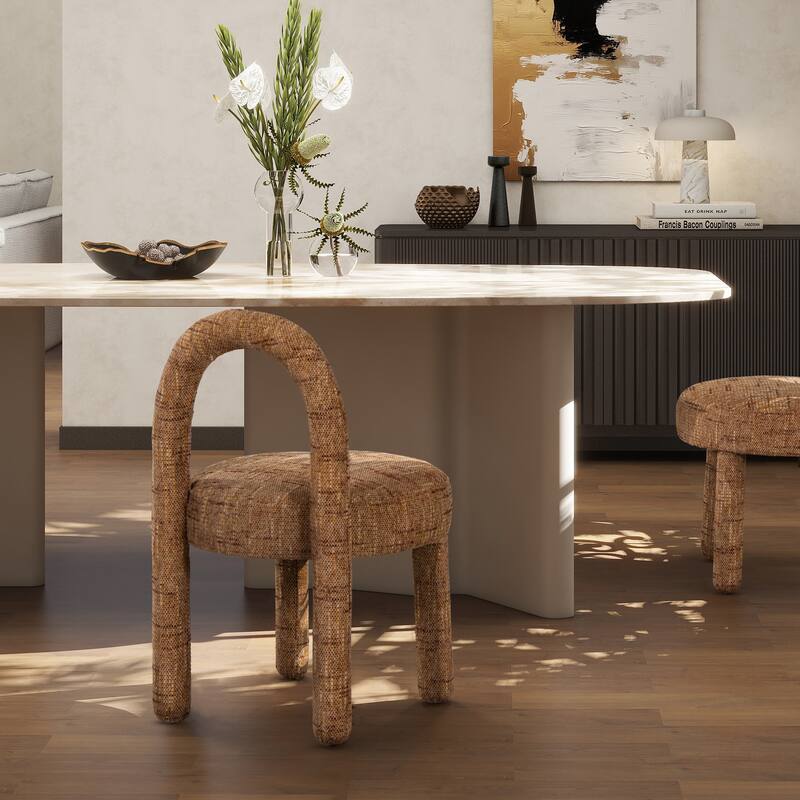 Penny Post-Modern Arched Upholstered Dining Side Chair (Set of 2)