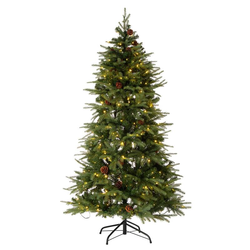 Glitzhome 6FT/7FT Multi-color Lighted Fir Christmas Tree with Remote Controller