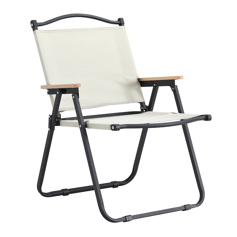 Folding Outdoor Chairs in Beige (Set of 2)