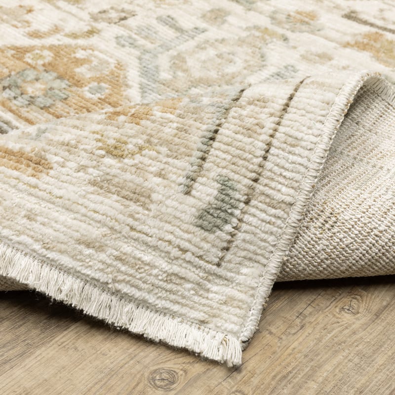 Style Haven Lucia Vintage Tribal Medallion Pale Blue/Beige Area Rug