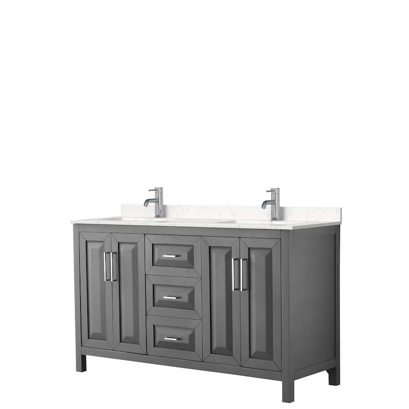 Daria 60 Inch Double Vanity, Cultured Marble Top