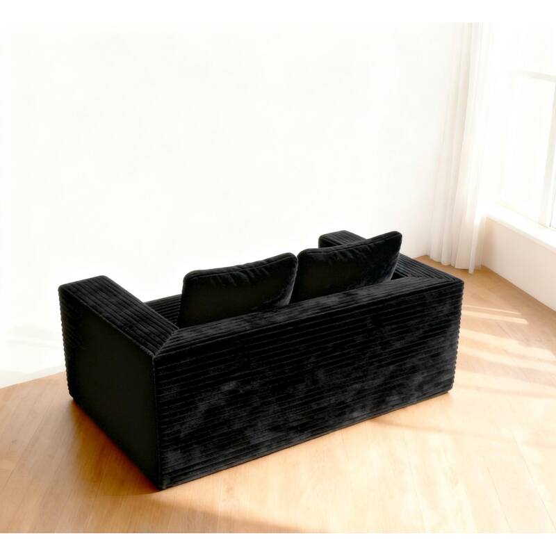 Cloud Loveseat Sofa Couch in a Box, 2 Seater Boneless Couch, Comfy Deep Seat Corduroy Sofa, Compressed, No Assembly