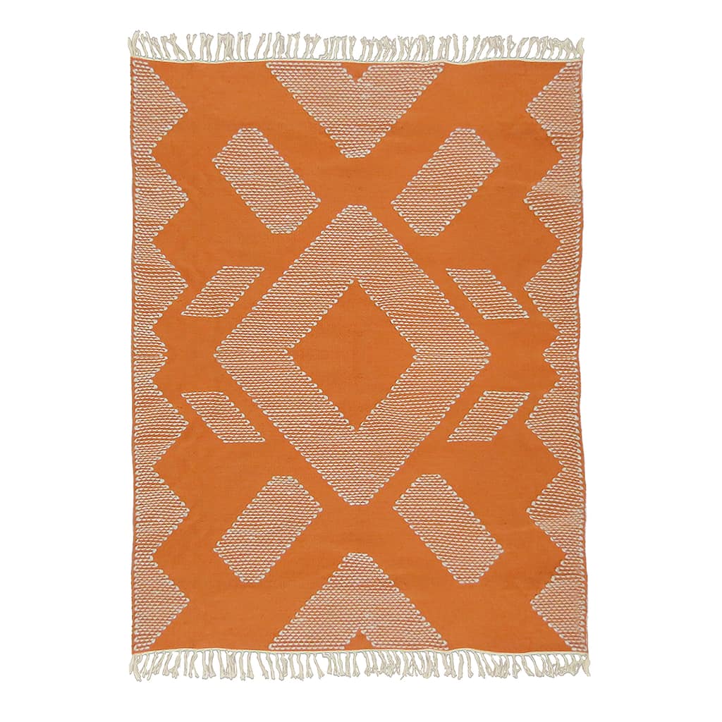 5x7 Hand Woven Outdoor Rug, Papaya by National Tree Company - 7 ft