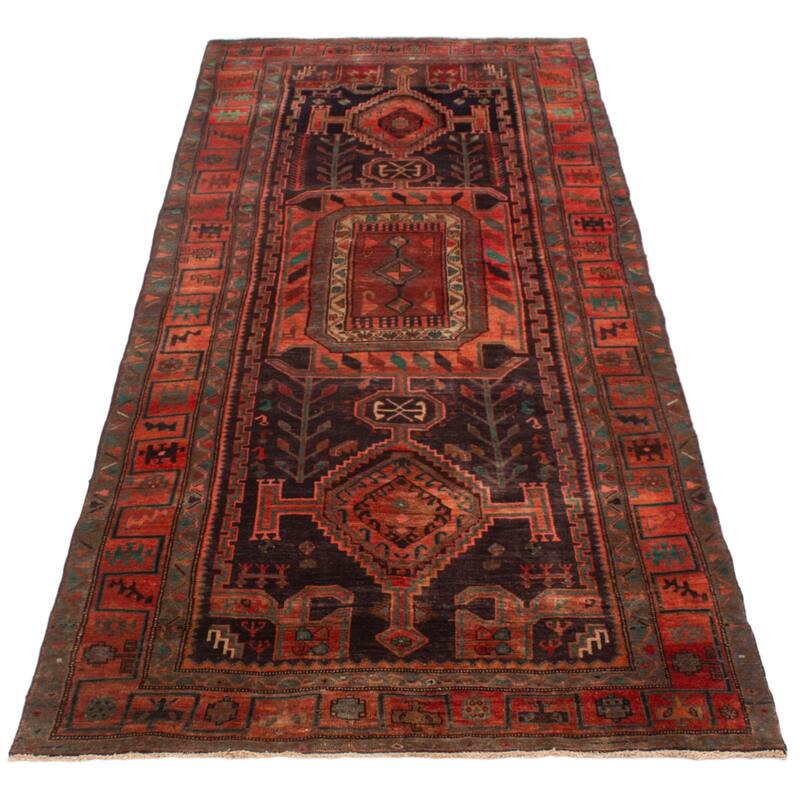 ECARPETGALLERY Hand-knotted Konya Anatolian Black, Red Wool Rug - 4'8 x 10'8