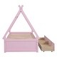 preview thumbnail 11 of 22, Twin House Platform Bed with Drawers, Pink, Modern Design
