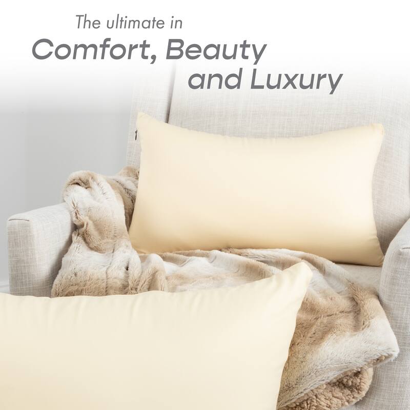 Throw Pillow Cozy Soft Microbead Off White Creme: 1 Pc