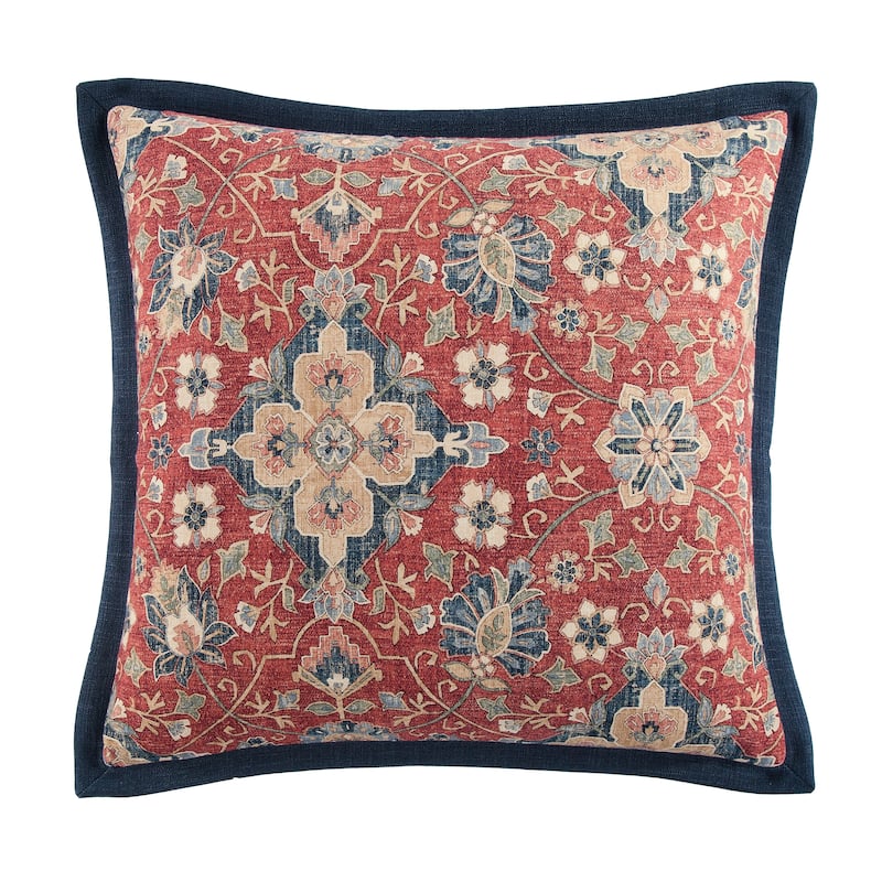 HiEnd Accents Melinda Vintage Floral Medallion Euro Sham, 27"x27"