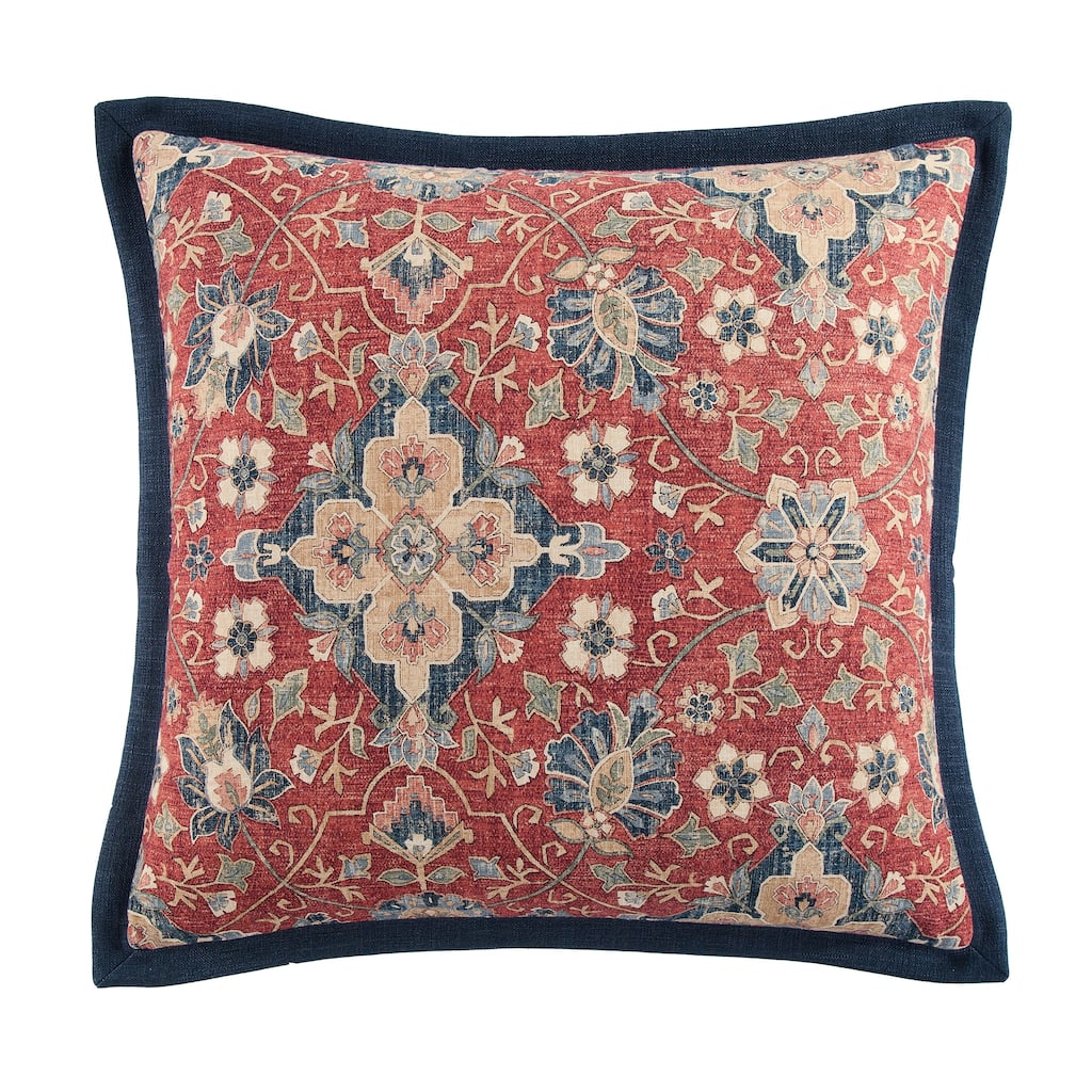 HiEnd Accents Melinda Vintage Floral Medallion Euro Sham, 27"x27"