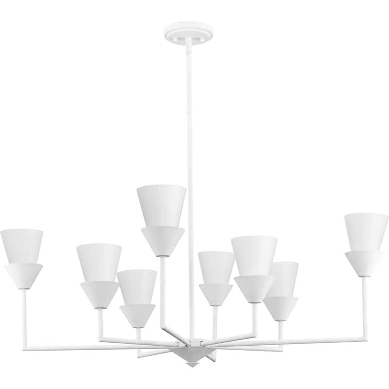 Progress Lighting P400373 Pinellas 8 Light 40" Wide Chandelier - White Plaster