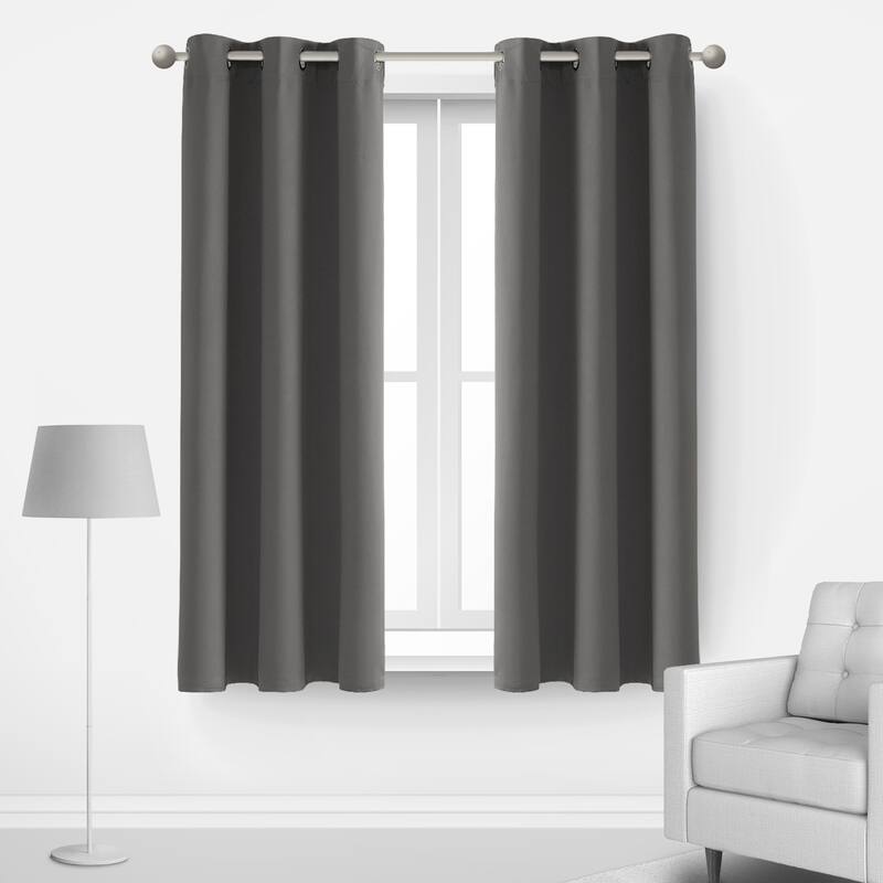 Deconovo Insulated 42 Width Curtain Panel Pair (2 Panel) - W42 x L54 Inch - Light Grey