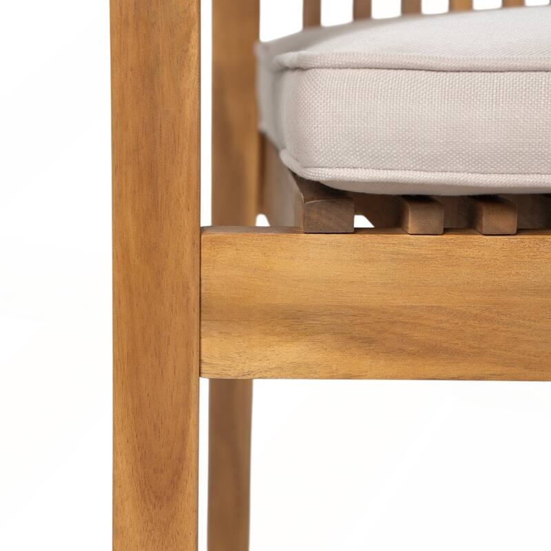 5 - Piece Patio Furniture Set with Acacia Wood Table and 4 Chairs