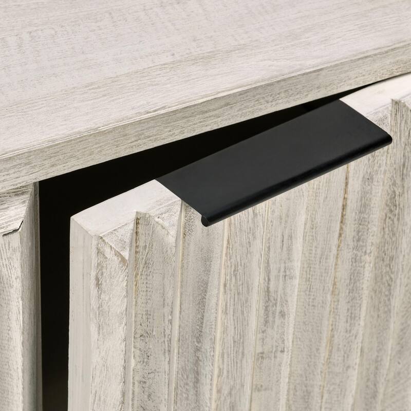 Classic Home Flint Two-Door Mango Wood Sideboard in Whitewash