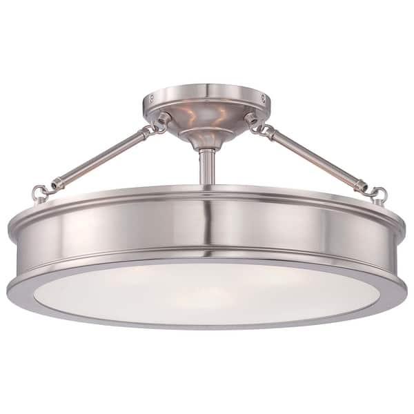 slide 2 of 8, Harbour Point Brushed Nickel 3 Light Semi Flush Mount By Minka Lavery