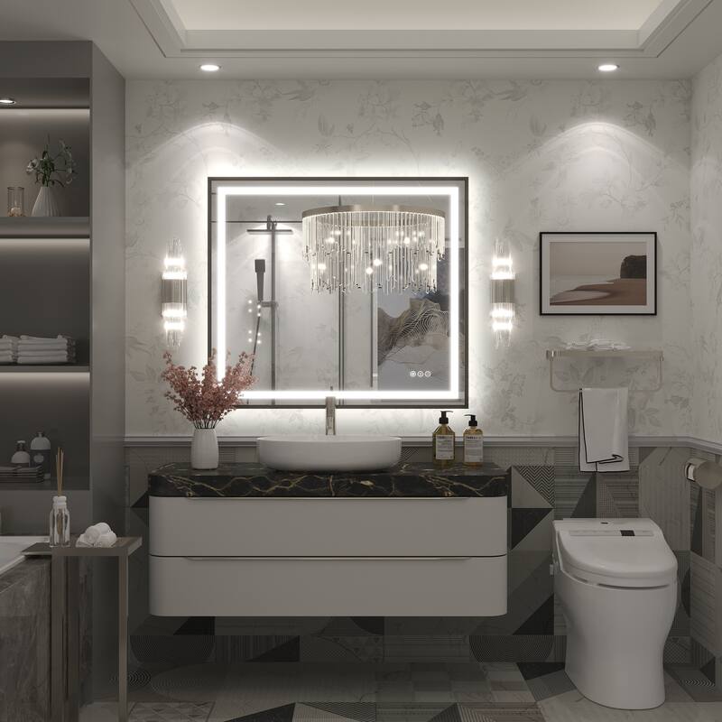 KIOTEE 24V Ultra-Bright LED Bathroom Mirror, Anti-Fog, Tempered Glass
