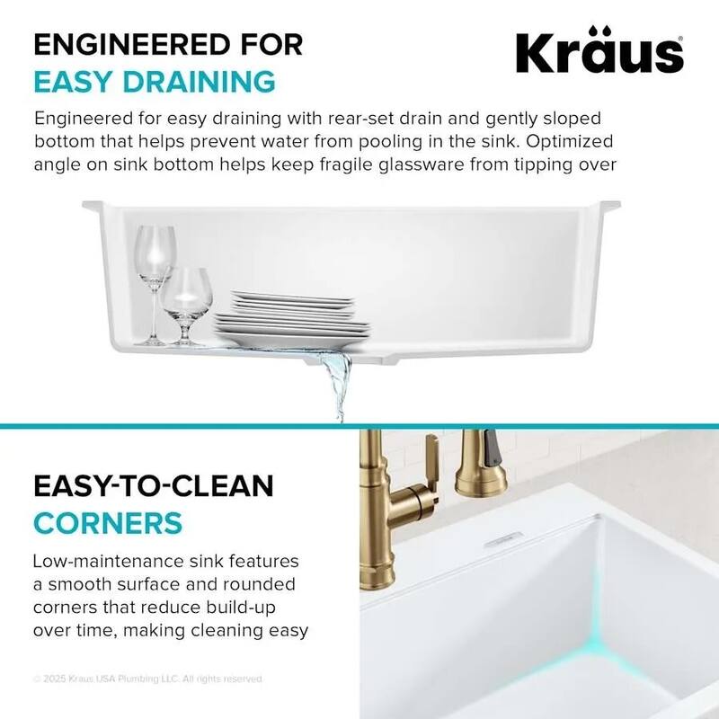 Kraus 30-3/4" Single Basin Dual Mount (Drop In or Undermount) Granite