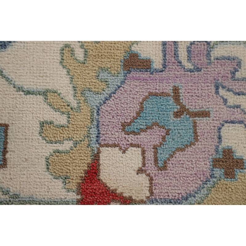 Light Blue Oushak Area Rug Handmade Wool Carpet - 9'0" x 11'9"