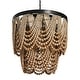 preview thumbnail 25 of 45, 2-Tier Draped Wood Bead Chandelier Natural