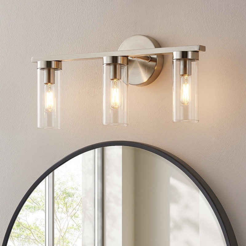 KAWOTI 3-light Modern Dimmable Bathroom Vanity Light with Clear Glass