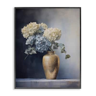 Stupell Subtle Hydrangeas in Vase Framed Giclee Art Design By Arlington Prints
