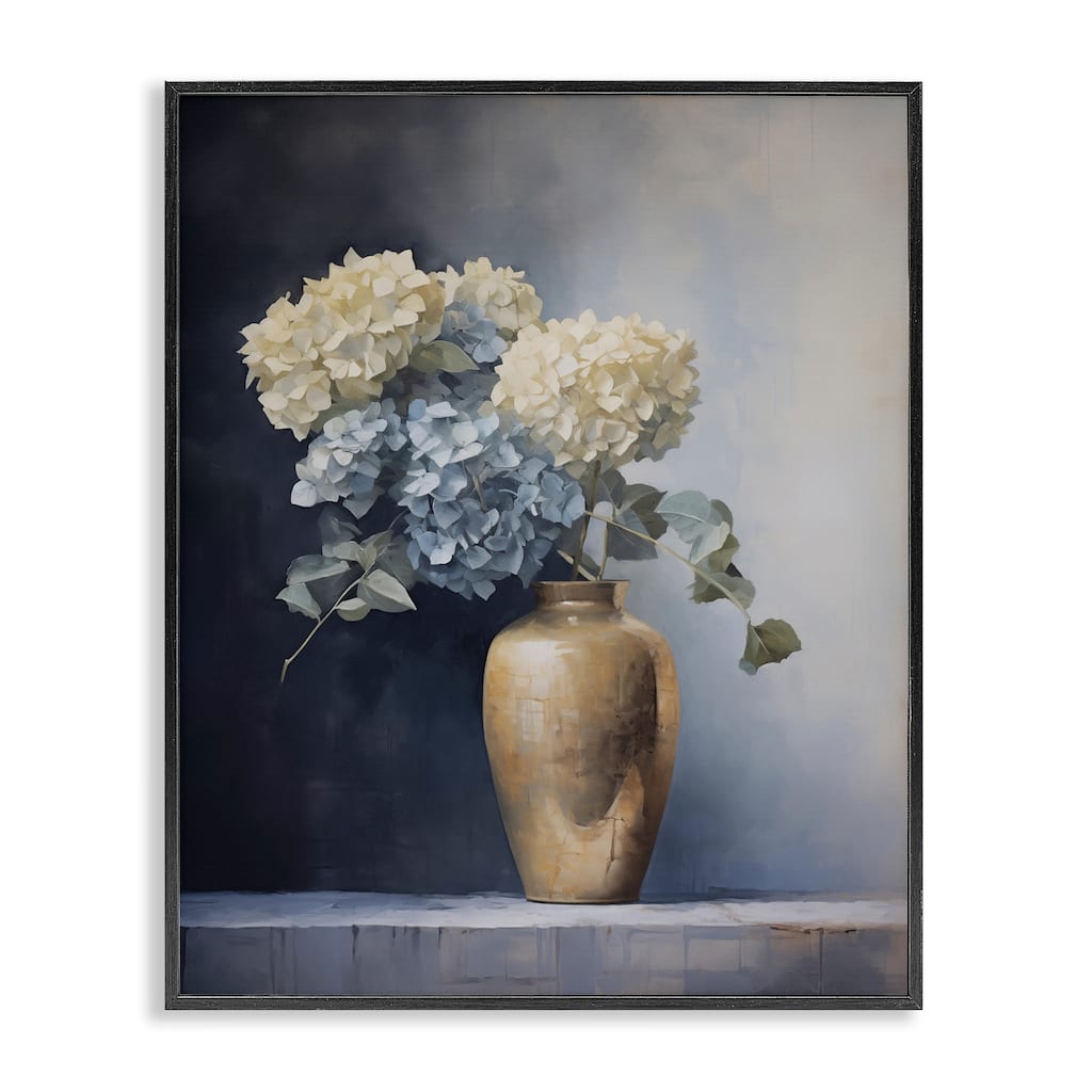 Stupell Subtle Hydrangeas in Vase Framed Giclee Art Design By Arlington Prints