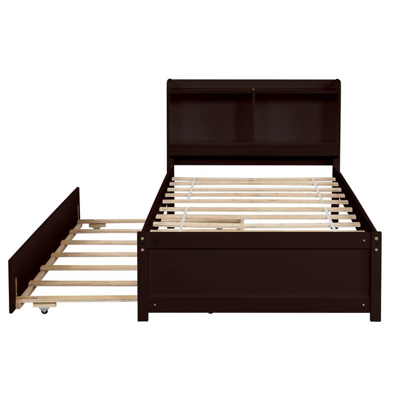 win Bed with Trundle and Bookcase