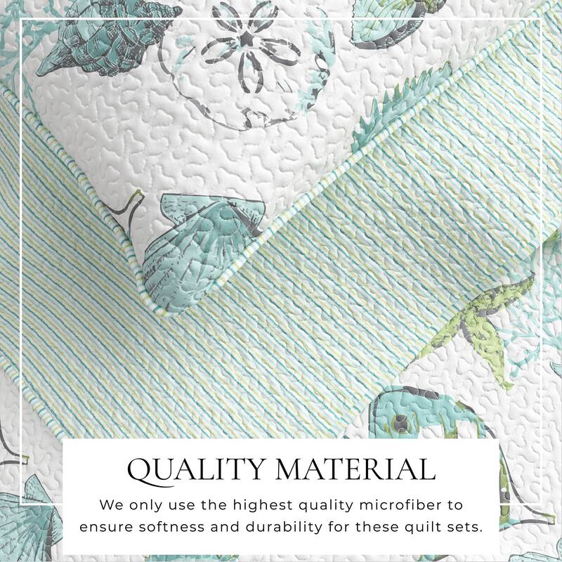 Linery & Co. Coastal Microfiber Quilt Set With Shams.