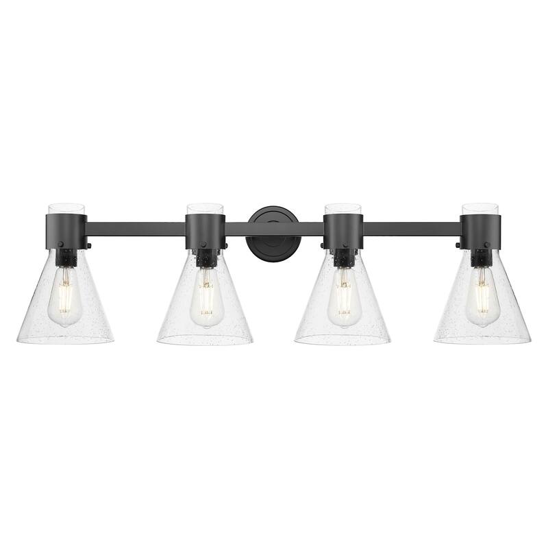 Innovations Lighting 464-4W-G464C-7SDY Lawton Cone 4 Light 34" Wide - Matte Black