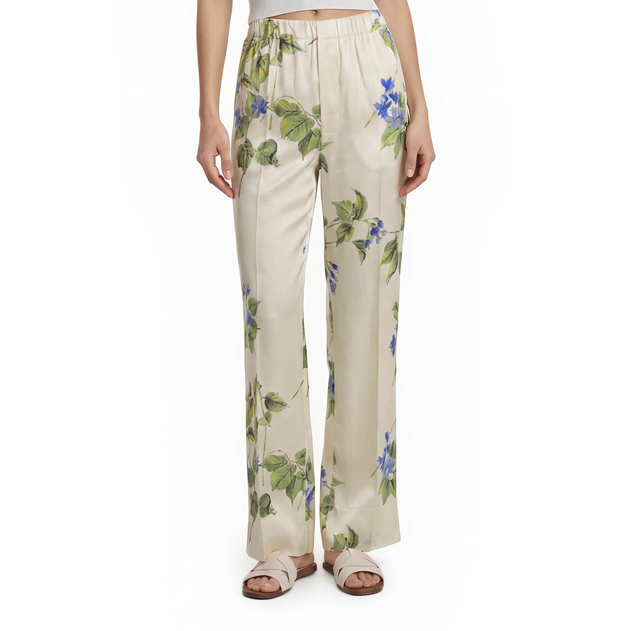 Prada Floral Silk Trousers