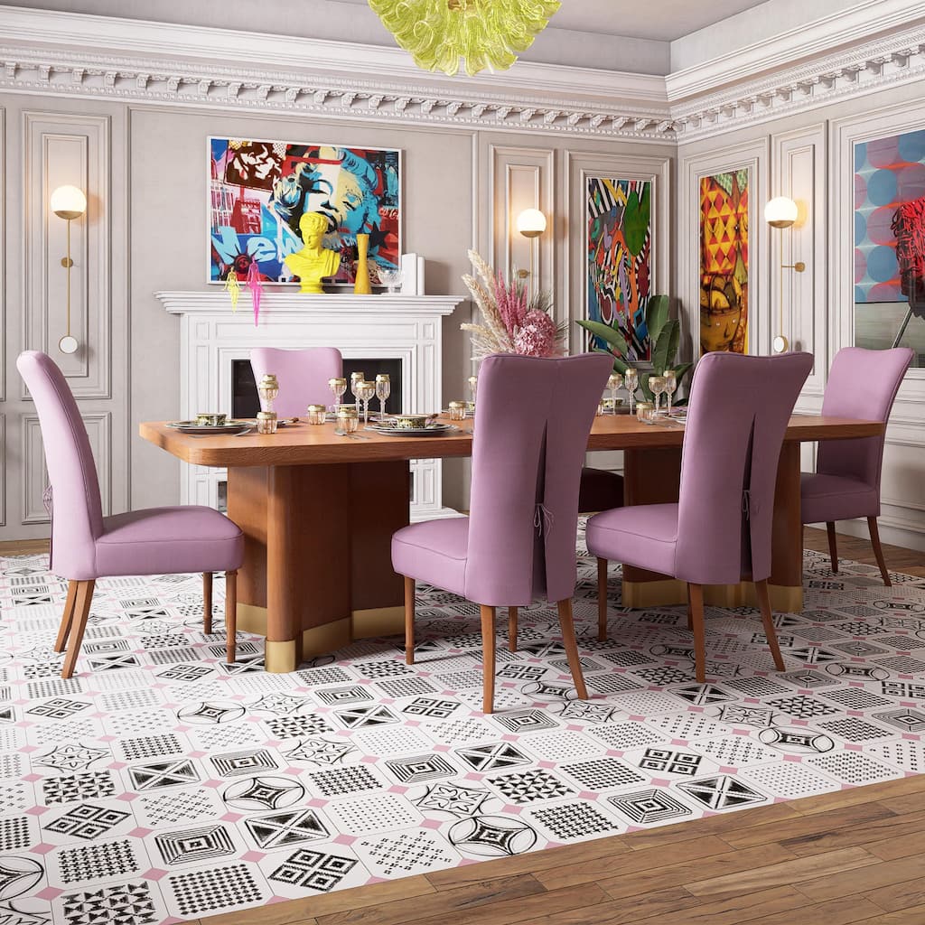 Merola Tile Vaudeville Octagon Deco Sombra with Taco Pink 7-7/8" x 7-7/8" Porcelain Floor and Wall Tile